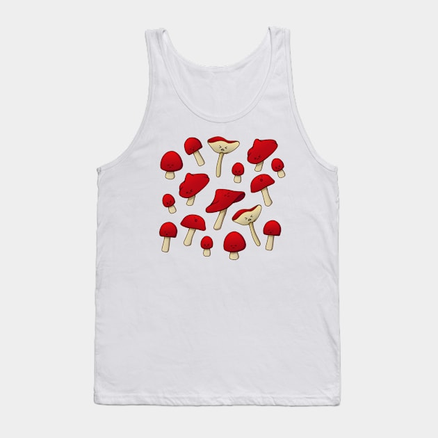 Mushrooms | Cute | Red Tank Top by Wintre2